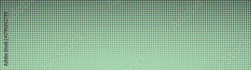 Squares grid halftone pattern faded gradient ultra wide 32:9 aspect ratio vector sage green shades abstract background. Half tone ultrawide format retro styled futuristic graphical sparse abstraction