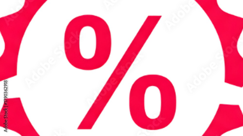 Bright red percentage symbol on a clean white background, representing discounts and sales.