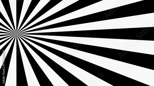 Dynamic Black and White Radial Sunburst Background Animation.