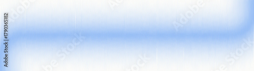 Vertical lines halftone pattern smooth bent border ultra wide 32:9 aspect ratio light blue hues vector classy abstract background. Striped half tone ultrawide format futuristic technology abstraction