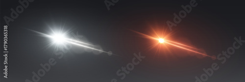 Bright star flare with glow and reflection