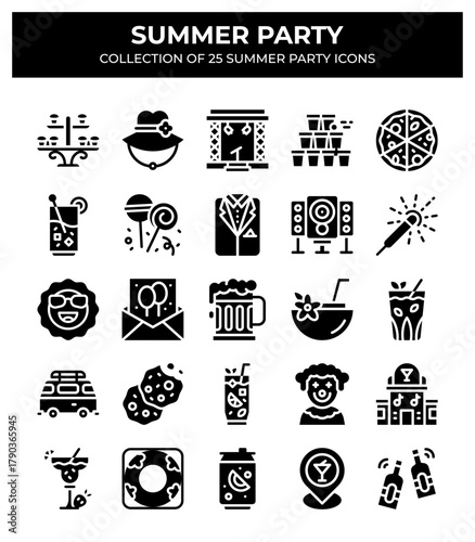 Summer Party. Collection of 25 Summer Party Icons
