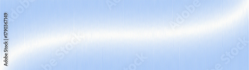 Vertical lines halftone pattern smooth curved border ultra wide 32:9 aspect ratio light blue vector conceptual abstract background. Striped half tone ultrawide format futuristic technology abstraction