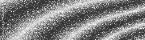 Scribble graphic halftone pattern striped volumetric dynamic structure ultra wide 32:9 aspect ratio black white vector abstract background. Handdrawn rough lines panoramic ultrawide grungy abstraction