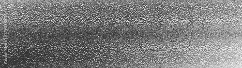 Scribble graphic halftone pattern rough texture ultra wide 32:9 aspect ratio black white vector abstract background. Handdrawn rippled messy lines structure panoramic ultrawide format grungy backdrop