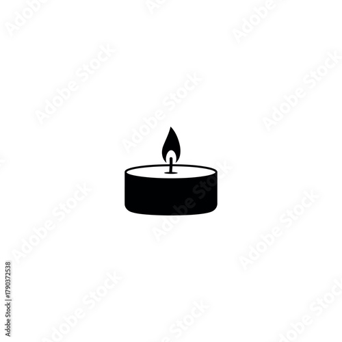 Tea Light Candle Icon Silhouette