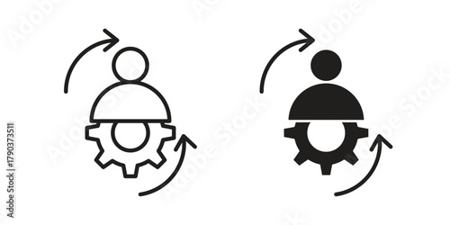 Adaptation icon vector with glyph style. Stroke liner icons