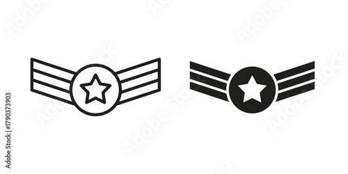 Air force icon vector with glyph style. Stroke liner icons