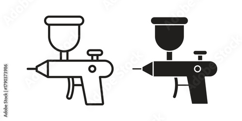 Airbrush icon vector with glyph style. Stroke liner icons
