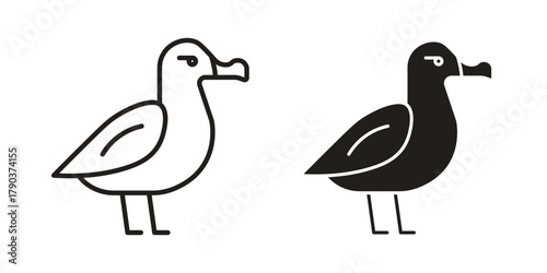 Bild auf Leinwand Albatross icon vector with glyph style. Stroke liner icons