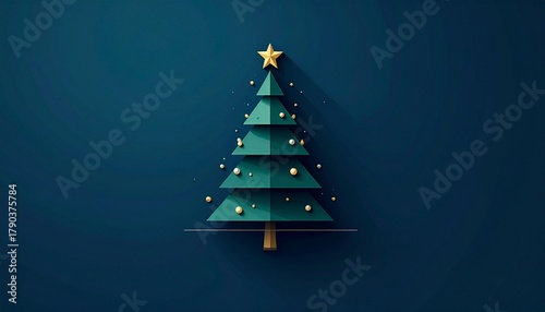 Ein stilisierter Weihnachts-Tannenbaum auf dunkelblauem Hintergrund