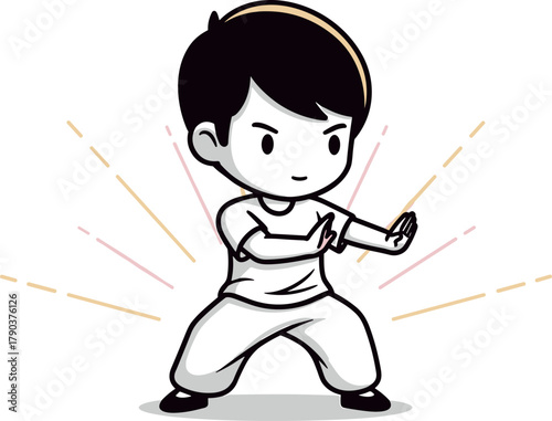 Chibi martial artist in a dynamic pose