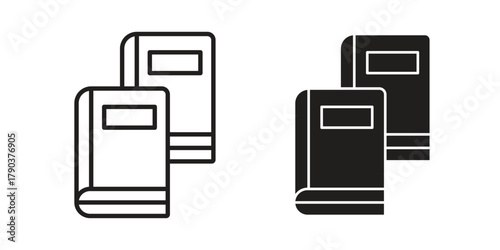 Books icon vector with glyph style. Stroke liner icons