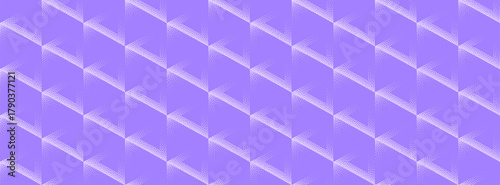 Vector abstract wide panoramic background with futuristic triangular halftone pattern in violet hues. Clean structure with grainy texture, perfect for high-tech digital and data themed design layouts