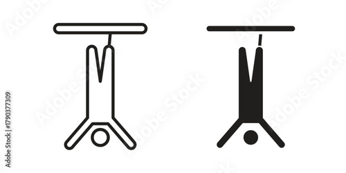 Bungee jumping icon vector with glyph style. Stroke liner icons