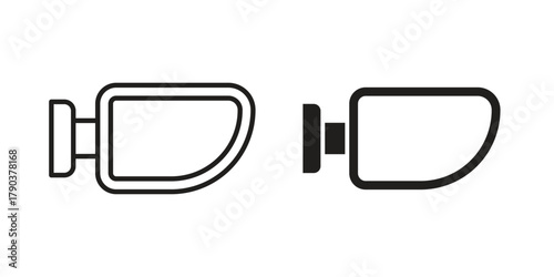 Car wing mirror icon vector with glyph style. Stroke liner icons
