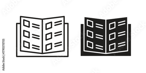 Catalog icon vector with glyph style. Stroke liner icons