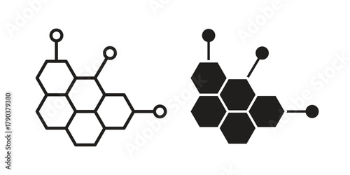 Chemical content icon vector with glyph style. Stroke liner icons