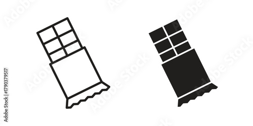 Chocolate icon vector with glyph style. Stroke liner icons