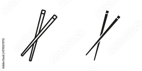 Chopsticks icon vector with glyph style. Stroke liner icons
