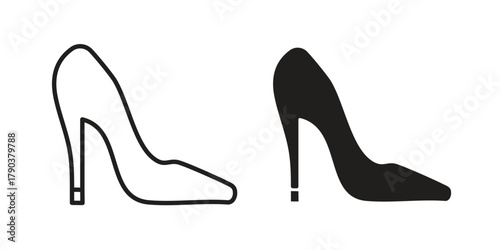 Cinderella shoe icon vector with glyph style. Stroke liner icons