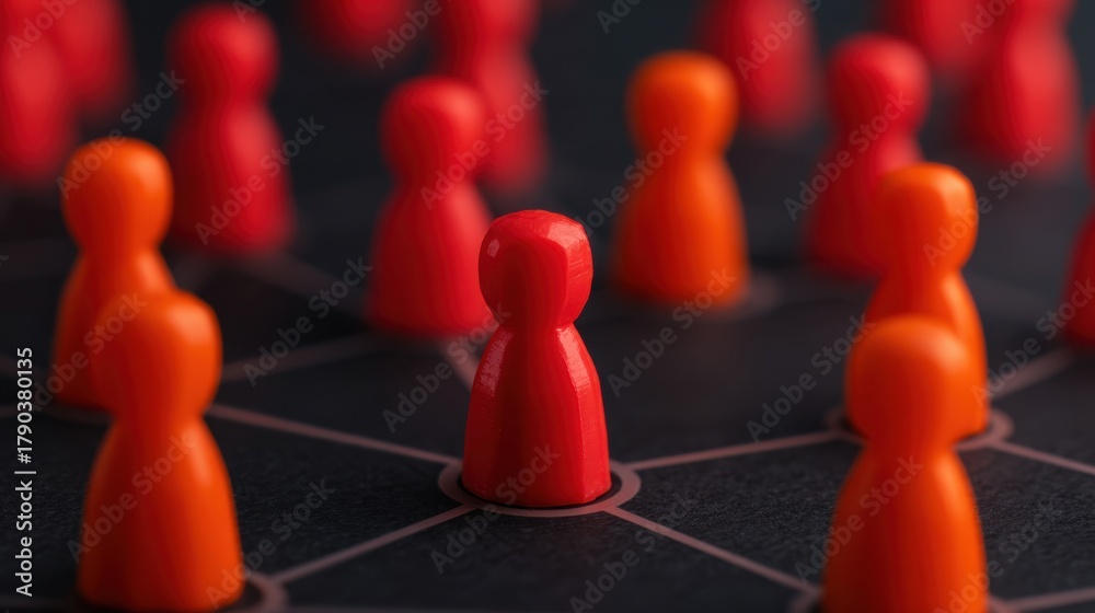 Obraz premium Connecting ideas abstract business environment with figurines symbolizing standards in a digital space