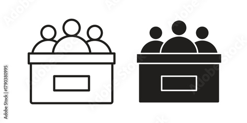 Committee icon vector with glyph style. Stroke liner icons