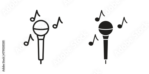 Concert icon vector with glyph style. Stroke liner icons