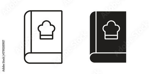 Cookbook icon vector with glyph style. Stroke liner icons