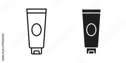 Cream tube icon vector with glyph style. Stroke liner icons