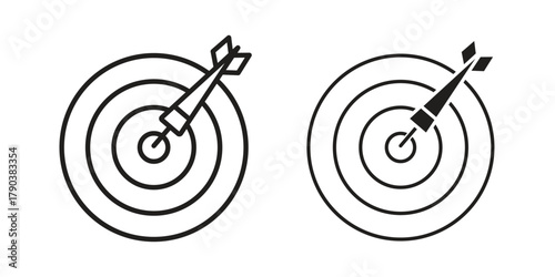 Dart icon vector with glyph style. Stroke liner icons