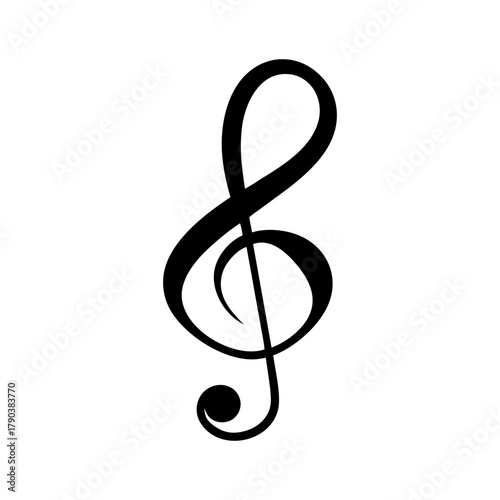 Minimal Treble Clef Forming Heart Symbol for Music Lovers Line Art Vector illustration