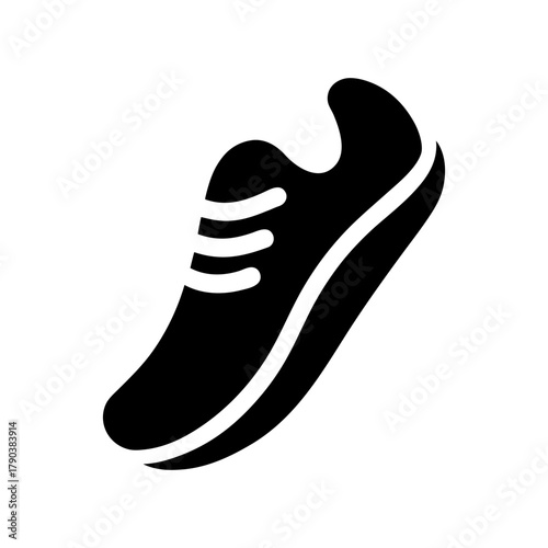 Simple Running Shoe Print Athletic Fitness Footprint Icon Line Art Vector illustration