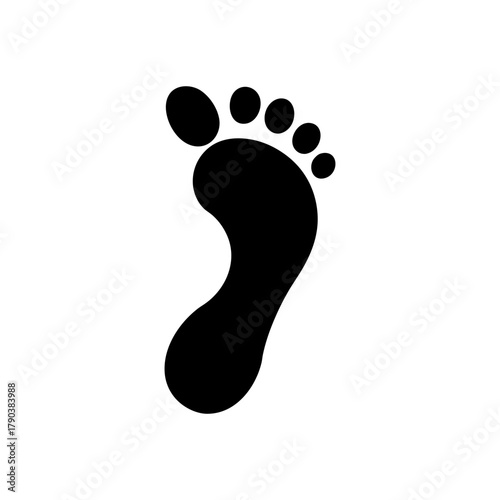 Minimal Right Foot Imprint Track for Walking or Fitness Icon Line Art Vector illustration