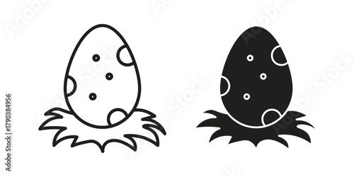 Dinosaur egg icon vector with glyph style. Stroke liner icons