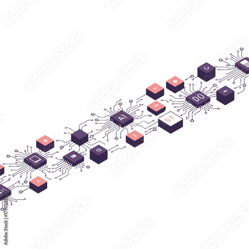Advanced AI and Digital Transformation Computational Flow Banner