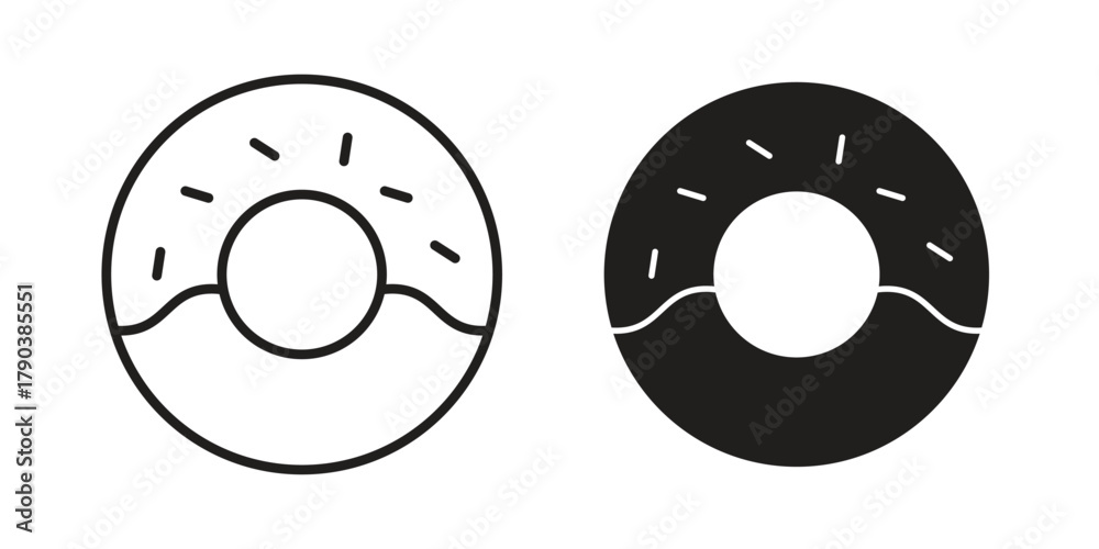Fototapeta premium Donut icon vector with glyph style. Stroke liner icons