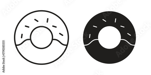 Donut icon vector with glyph style. Stroke liner icons