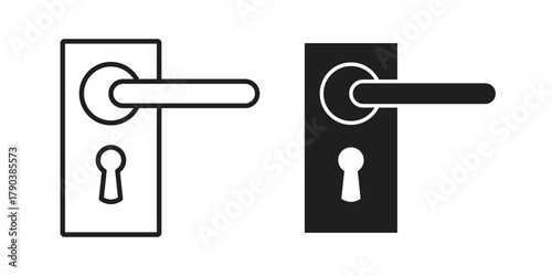 Doorknob icon vector with glyph style. Stroke liner icons