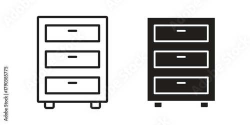 Dresser icon vector with glyph style. Stroke liner icons