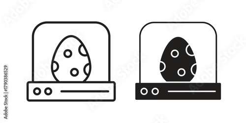 Egg incubator icon vector with glyph style. Stroke liner icons