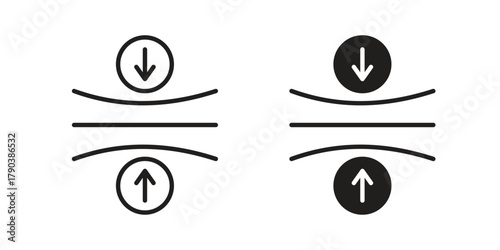 Elasticity icon vector with glyph style. Stroke liner icons