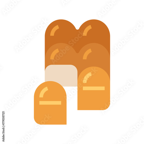 bun flat vector illustration isolated on white background