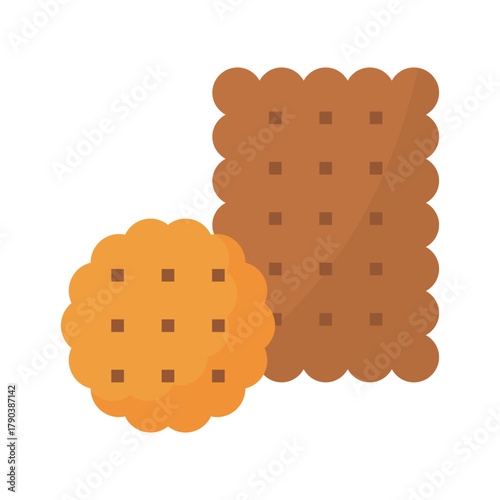 biscuit flat vector illustration isolated on white background