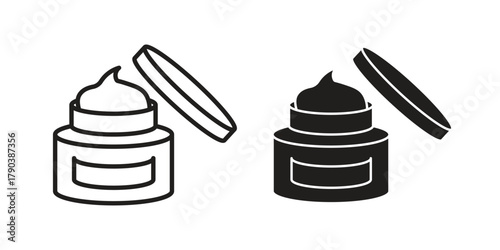 Facial cream icon vector with glyph style. Stroke liner icons