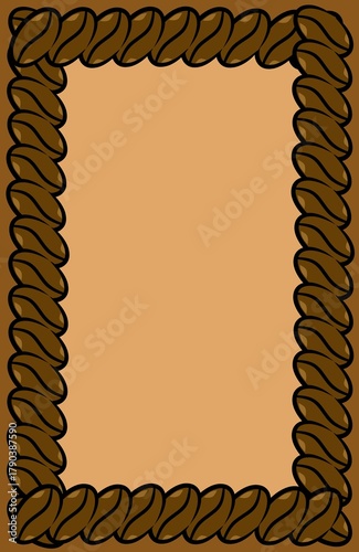 Decorative brown rope frame with rustic coffee texture and artistic border style.