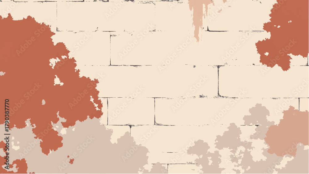 Obraz premium Brick wall texture with soft beige background for urban design. Brick wall background. Brick wall pattern.