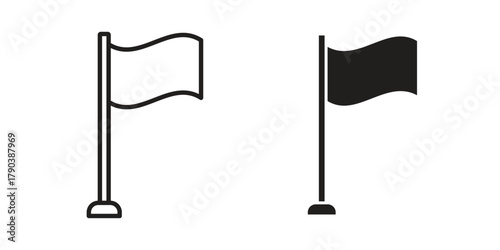 Flag icon vector with glyph style. Stroke liner icons