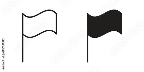 Flag icon vector with glyph style. Stroke liner icons