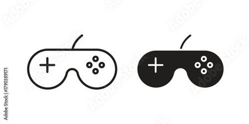 Gameplay icon vector with glyph style. Stroke liner icons